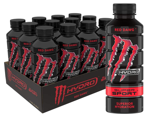 Monster Energy Hydro Red Dawg, Super Sport, 20oz (12 Pack)