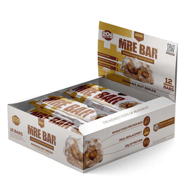 REDCON1 MRE Protein Bar, Banana Nut Bread, 12 Count