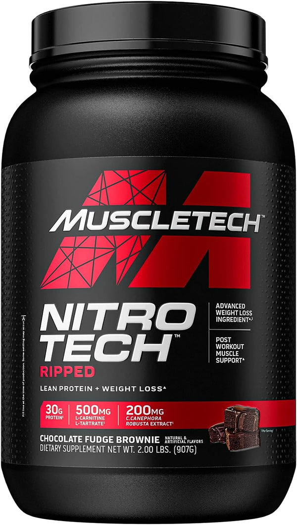 MuscleTech Nitro-Tech Ripped Whey Protein Powder, Chocolate, 2 pound