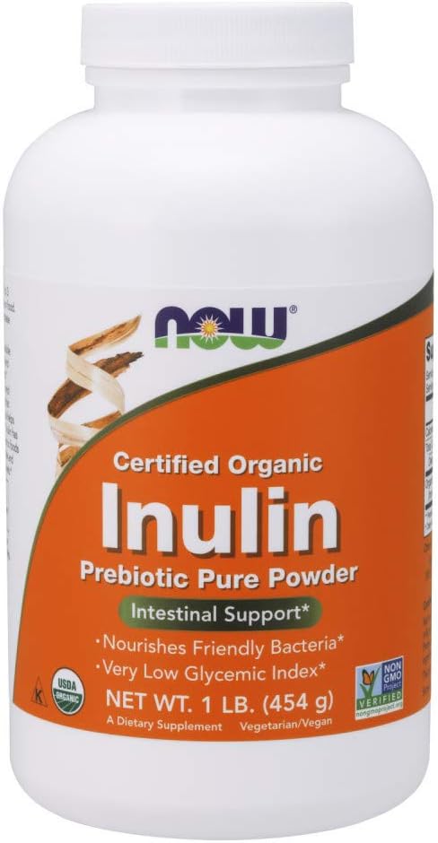 NOW Supplements, Inulin Prebiotic Pure Powder, Intestinal Support, 1-Pound