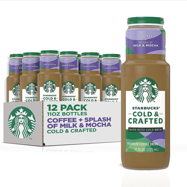 Starbucks - RTD Cold & Crafted Coffee, Splash of Milk + Mocha, 11oz (12 Pack)