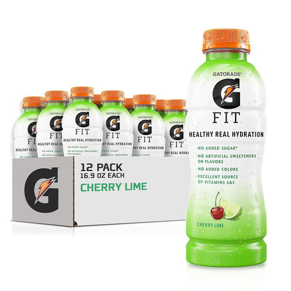 Gatorade Fit Electrolyte Beverage, Cherry Lime, 16.9oz (12 Pack)