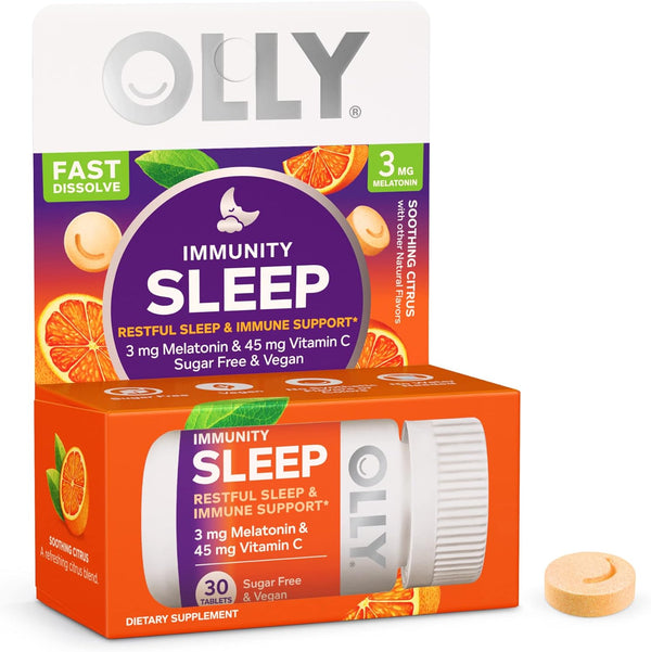 OLLY Immunity Sleep Fast Dissolves, Citrus Flavor, 30 count