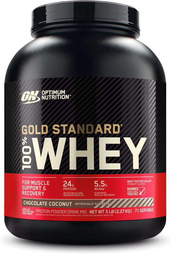 Optimum Nutrition Gold Standard Whey Protein Powder, Chocolate Coconut, 5 Pound