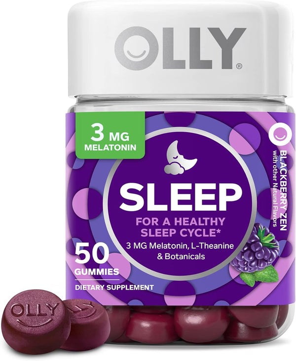 OLLY Sleep Gummy, Occasional Sleep Support, Blackberry, 50-60-70-120 Count