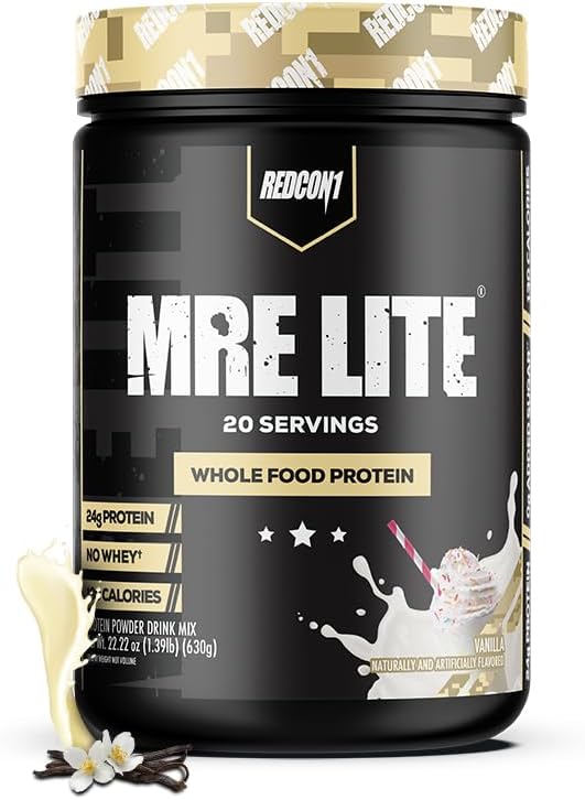 REDCON1 MRE Lite Whole Food Protein Powder, Vanilla - (20 Servings)