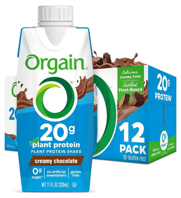 Orgain Vegan Protein Shake, Creamy Chocolate, Meal Replacement with Organic Ingredients, 11oz (12 Pack)