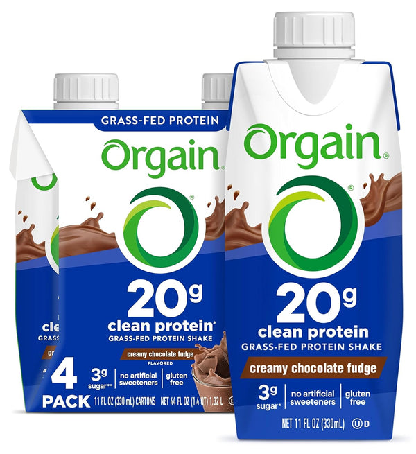 Orgain Protein Shake, Creamy Chocolate Fudge, 11 Fl Oz Pack of 4-12