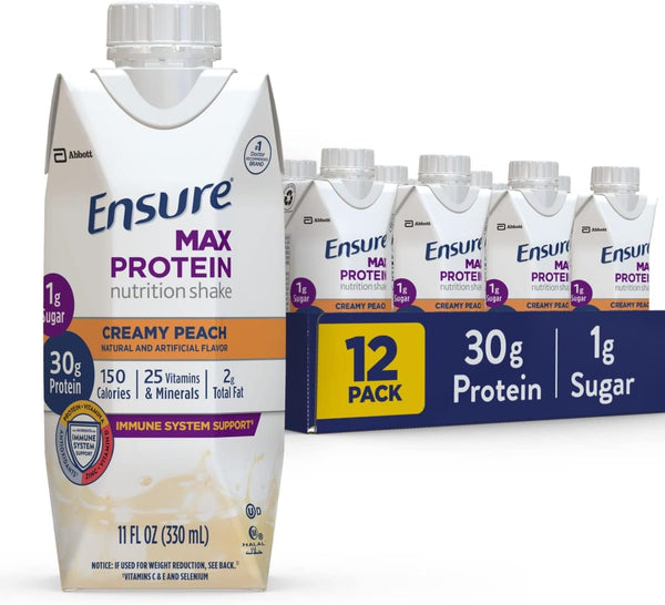 Ensure Max Protein Nutrition Shake - Creamy Peach | 4-12 Pack