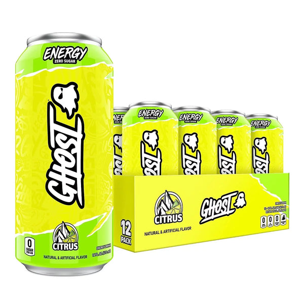 GHOST Sugar-Free Energy Drink, Citrus, 16 oz Can, 12 Pk