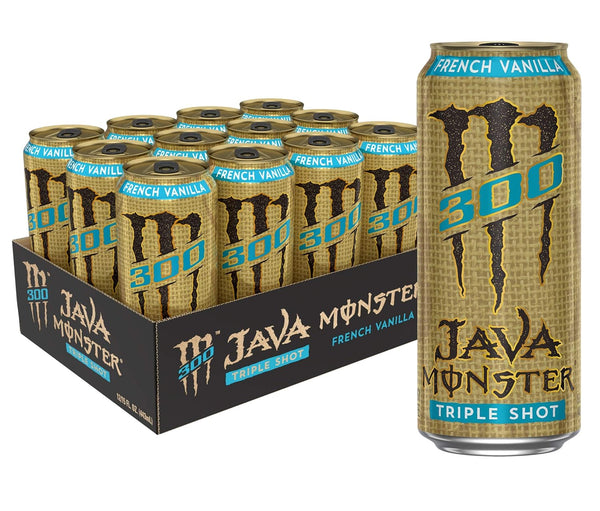 Monster Energy Java 300 Triple Shot Robust Coffee+ Vanilla, 15oz (12 Pack)