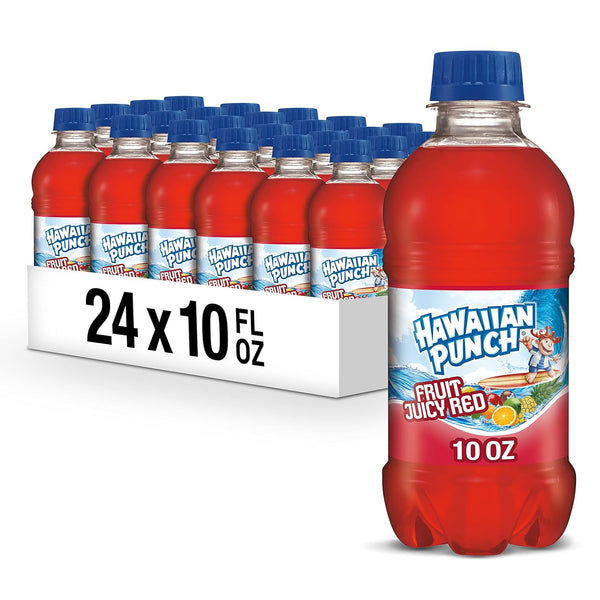 Hawaiian Punch Fruit Juicy Red, 10oz bottles, (4 Packs of 6)