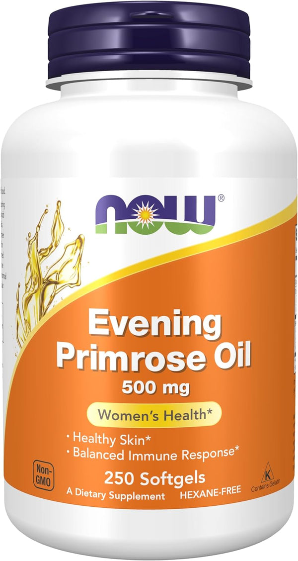 NOW Supplements, Evening Primrose Oil 500 mg with Naturally Occurring GLA, 100-250-500 Softgels