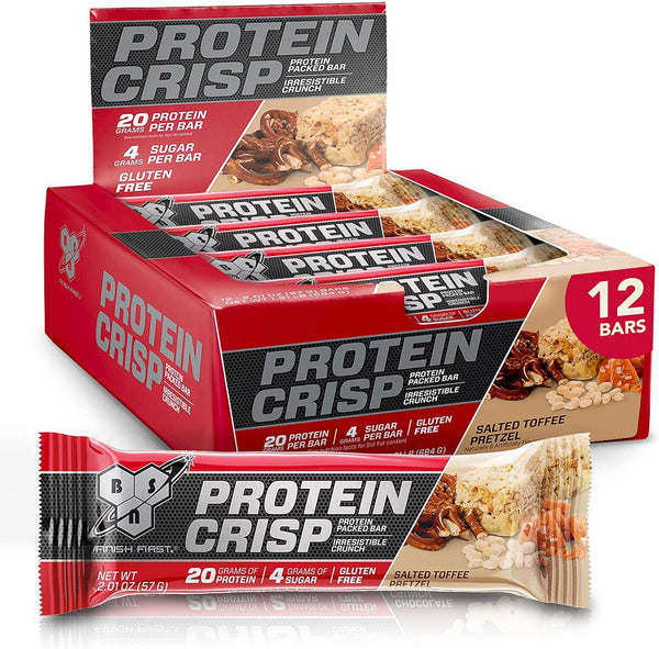 BSN Syntha-6 Whey Protein Crisp Bar Salted Toffee Pretzel - Leo Smart Traders