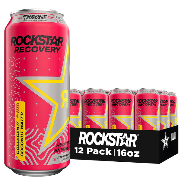 Rockstar Energy Drink Lemonade - Recovery Strawberry | 12 Pack