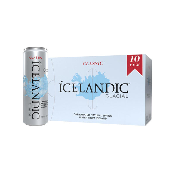 Icelandic Glacial Sparkling Water, Unflavored, 330 ml Cans, (10 pack)