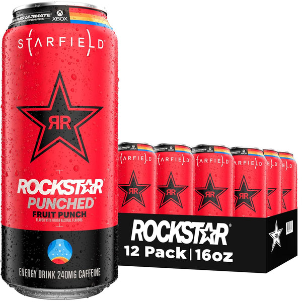 Rockstar Punched Energy Drink, Fruit Punch, | 12 Pack