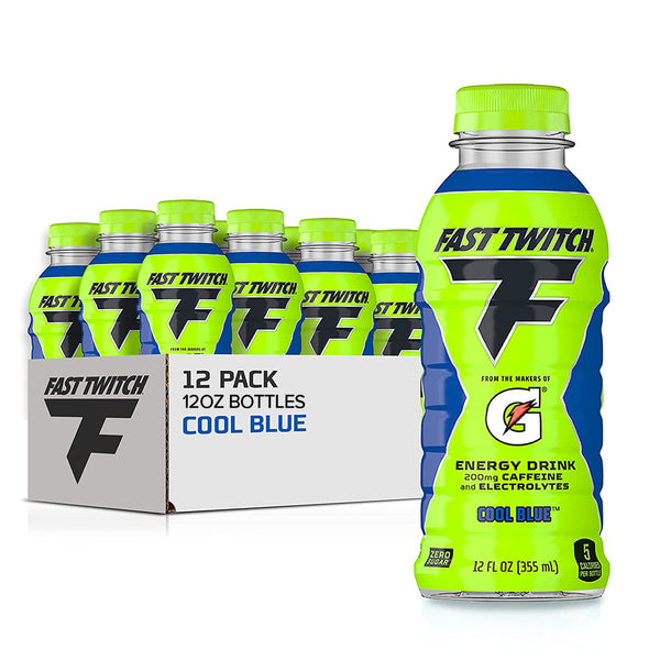 Gatorade Fast Twitch Energy drink, Cool Blue, 12oz, (12 Pack)