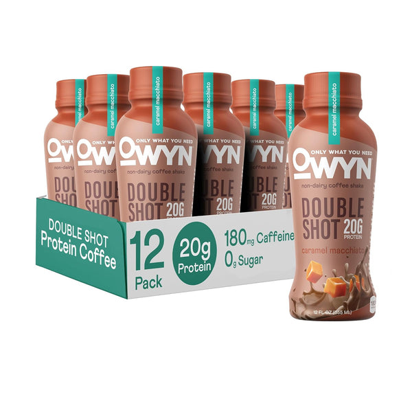 Owyn Plant Based Protein Shake, Caramel Macchiato Double Shot, 12 Ct