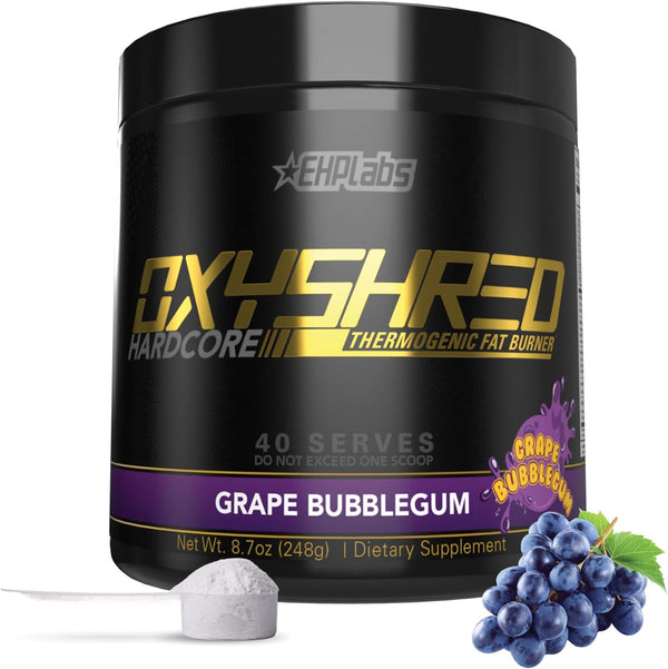 EHPlabs OxyShred Hardcore Thermogenic Pre Workout Powder - Grape Bubblegum