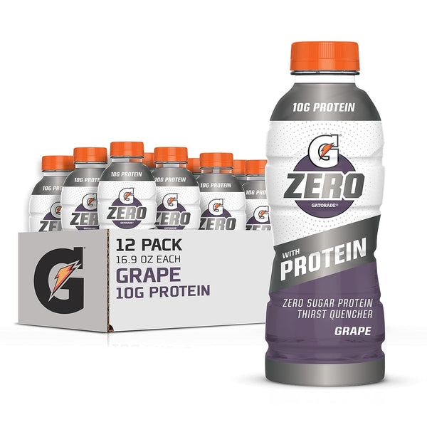 Gatorade Zero With Protein, Zero Sugar, Grape, 16.9 Oz, 12 Pack