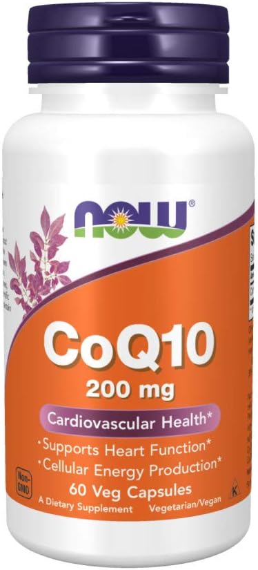 NOW Supplements, CoQ10 (Coenzyme Q10) 200 mg, Cardiovascular Health*, 60-100 Veg Capsules