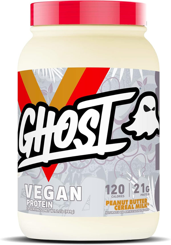 GHOST Vegan Protein Powder, Peanut Butter Cereal Milk - 2lb