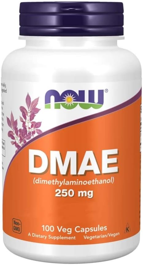 NOW Supplements, DMAE (Dimethylaminoethanol) 250 mg, Healthy Brain Function*, 100 Veg Capsules (1-2 pack)