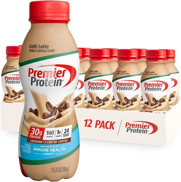 Premier Protein Shake, Café Latte, 30g Protein, 11.5oz (12 Pack)