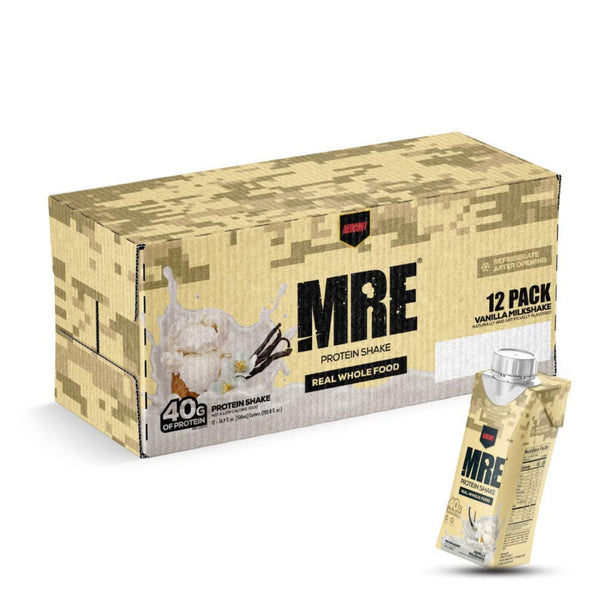 REDCON1 MRE Ready to Drink Protein Shakes, Vanilla Milkshake Protein Drinks, 500ml (12 pack)