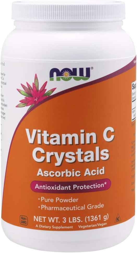 NOW Supplements, Vitamin C Crystals (Ascorbic Acid) Powder , Antioxidant Protection*, 1-3 Pound, 8 Ounce