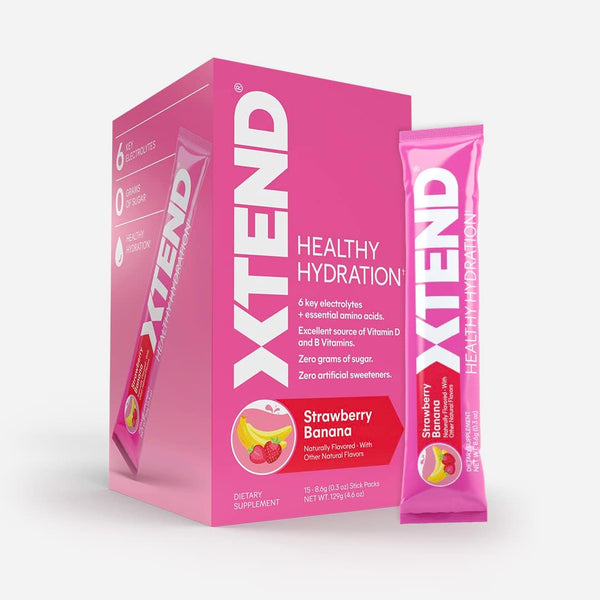 XTEND Healthy Hydration  Superior Hydration Powder Packets, Strawberry Banana 15 Servings