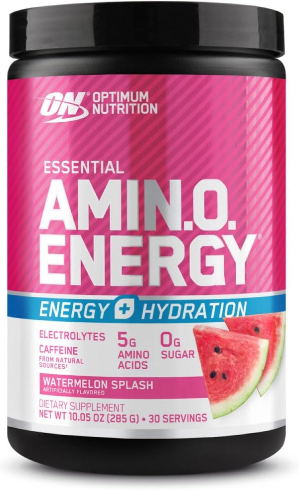 Optimum Nutrition Amino Energy Powder Plus Hydration, Watermelon Splash, 30 Servings