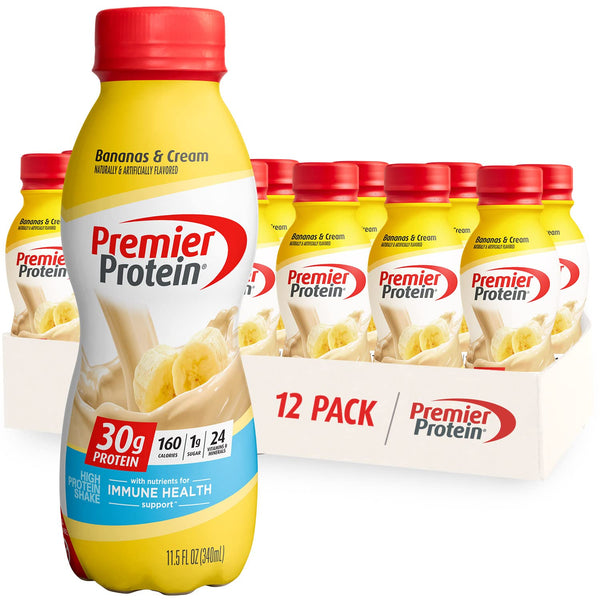 Premier Protein Shake, Bananas & Cream, 30g Protein, 11.5oz (12 Pack)