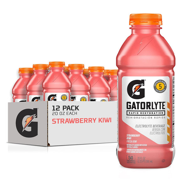 Gatorlyte Electrolyte Beverage, Strawberry Kiwi, 20oz (12 Pack)