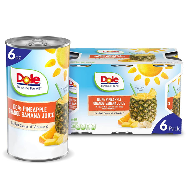 Dole Pineapple Orange Banana Juice, 6oz (6-8 pack)