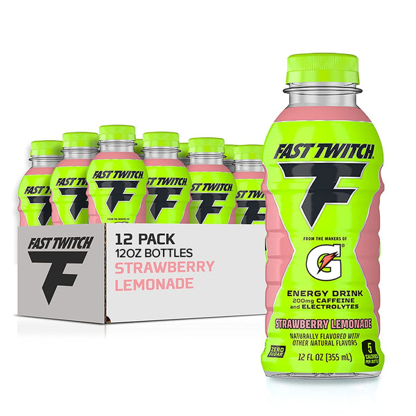 Gatorade Fast Twitch Energy Drink, Strawberry Lemonade, 12oz, (12 Pack)