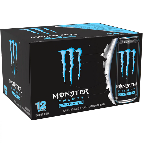 Monster Energy Lo-Carb, Energy Drink, 16oz, 12-15 Pack