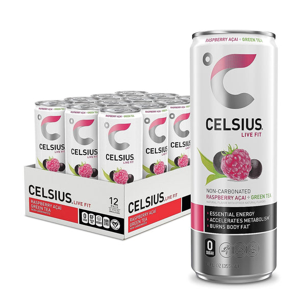 CELSIUS Energy Drink Raspberry Acai Green Tea - Leo Smart Traders