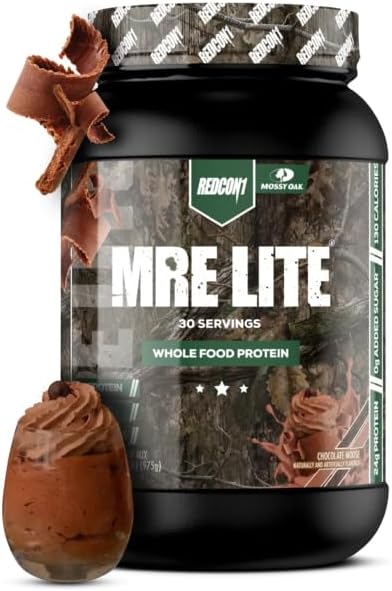 REDCON1 x Mossy Oak MRE Lite Whole Food Protein Powder, Chocolate Moose (30 Servings)