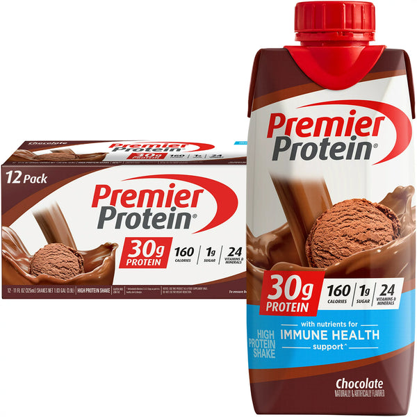 Premier Protein Shake, Chocolate, 30g Protein, 11oz (4-12 Pack)