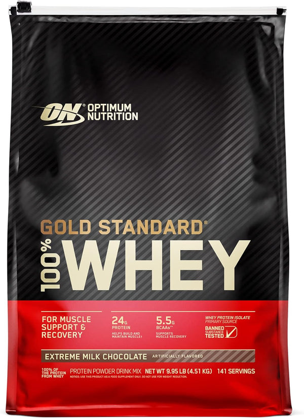 Optimum Nutrition Gold Standard 100% Whey Protein Powder, Extreme Milk Chocolate, 10 Pound