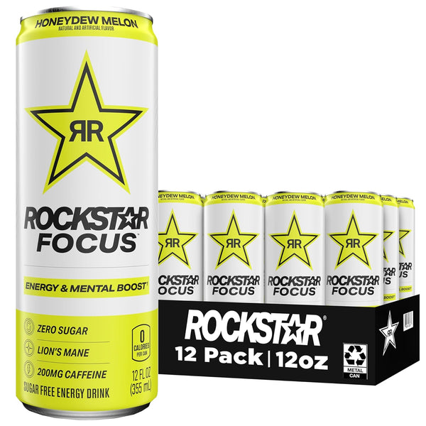 Rockstar Focus Energy Drink - Honeydew Melo | 12 Pack