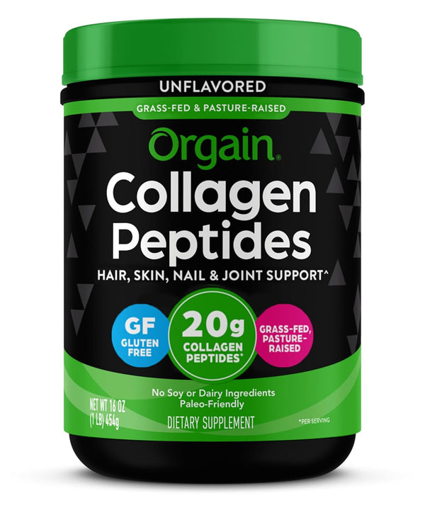 Orgain Hydrolyzed Collagen Powder, Unflavored, 20g Collagen, 1lb