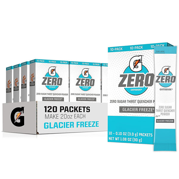 Gatorade G Zero Powder, Glacier Freeze, 0.10oz (120 Pack)