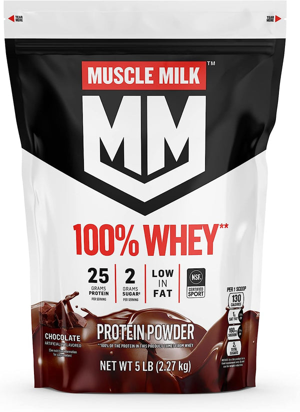 Muscle Milk 100% Whey Protein Powder, Chocolate, 5 Pound