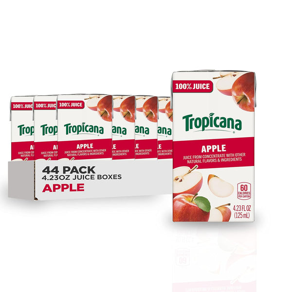 Tropicana Juice, Apple Juice, 4.23oz (44 Pack)