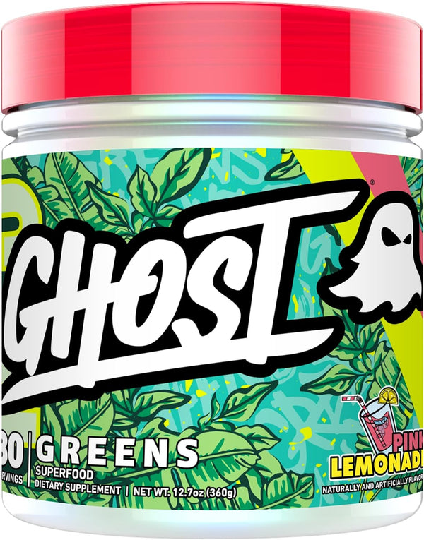 GHOST Greens Superfood Powder, Pink Lemonade, 30 Servings