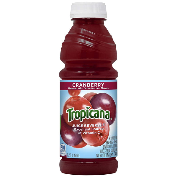 Tropicana Juice Beverage, Cranberry Juice, 15.2oz (12 Pack)