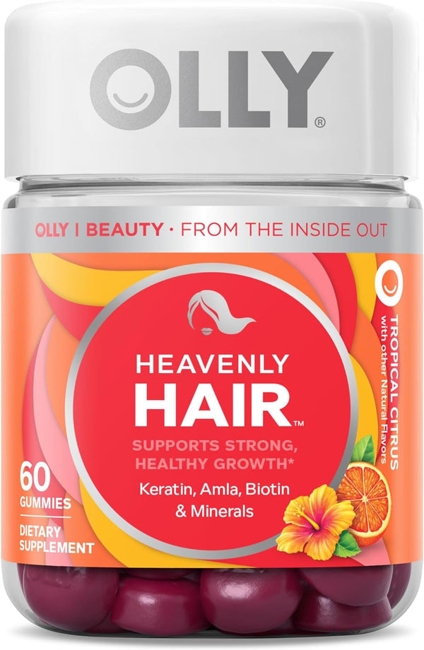 OLLY Heavenly Hair Gummy, Supports Healthy Hair, Chewable Supplement,  60 Count